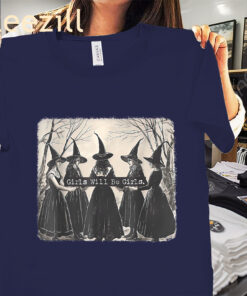 The Halloween Girl Will Be Girls Witch Halloween Tee Shirt