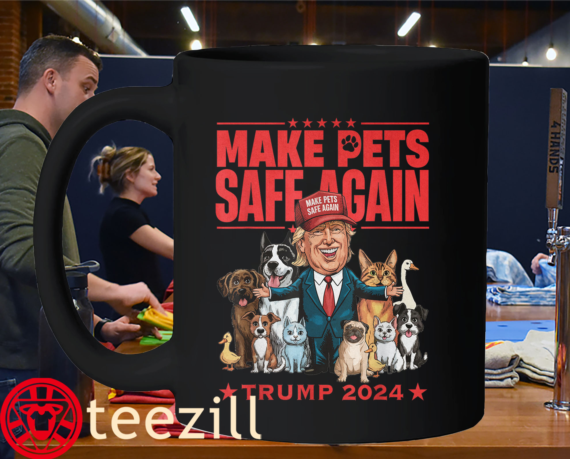 The Make Pets Safe Again Trump 2024 Tee Shirt - Image 4