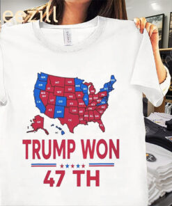 Ballot Map Vote Trump Won 47th President Tee Shirt