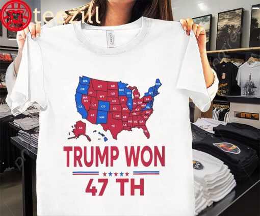 Ballot Map Vote Trump Won 47th President Tee Shirt