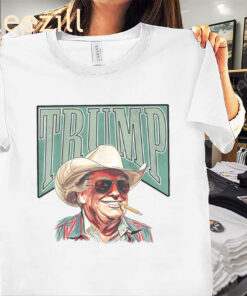 Pro Trump Cowboy- America Trump Supporter- MAGA Tee Shirt