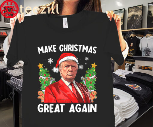 Santa Trump 2024 Men Make Christmas Great Again Xmas Tee Shirt