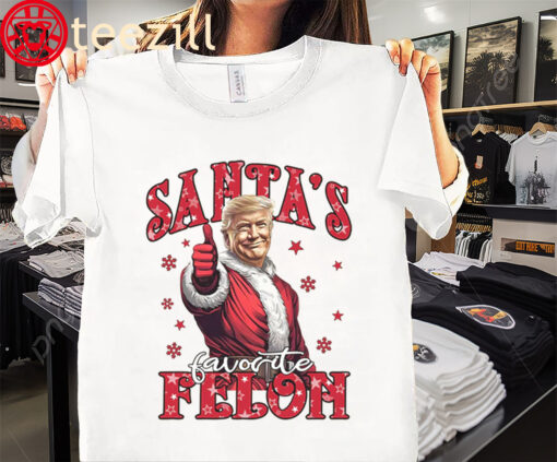 Santa's Favorite Christmas- Santa Claus Trump 47th President Tee Shirt