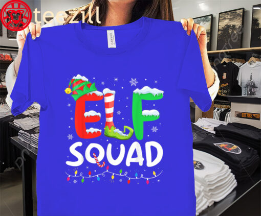 The Elf Family Christmas Matching Pajamas Xmas Elf Squad Tee Shirt
