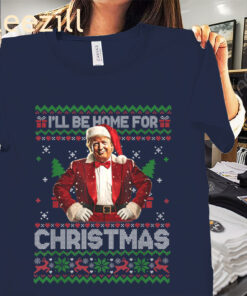 The Home For Christmas Xmas Trump Pajamas Holiday Santa Tee Shirt