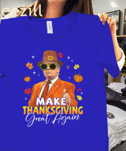 The Make Thanksgiving Great Again Autumn Fall Leaves Trump Tee Shirt