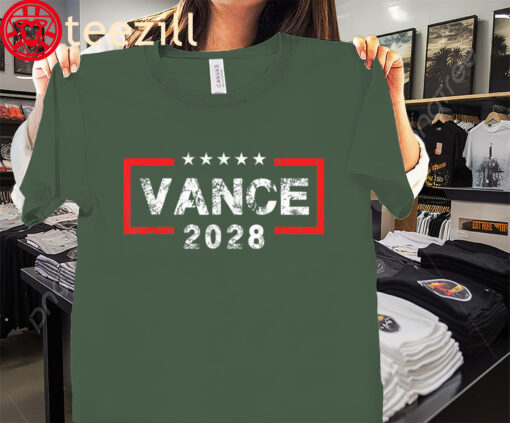 Vintage Vance 2028 President Election Campaign US Flag Tee Shirt