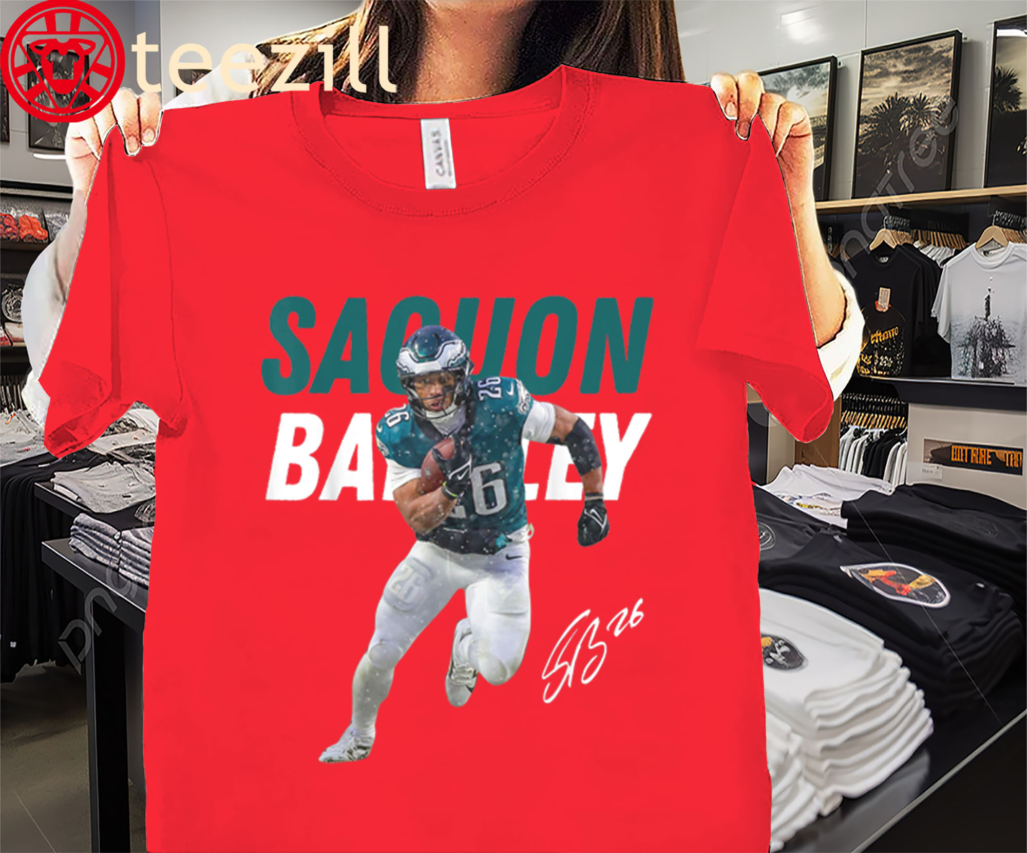 Graphic Tee Saquon Eagles Vintage Barkley Design 90s Shirt - Image 2