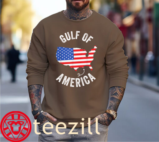 The Gulf of Mexico USA Flag Map July 4 Tee Shirt