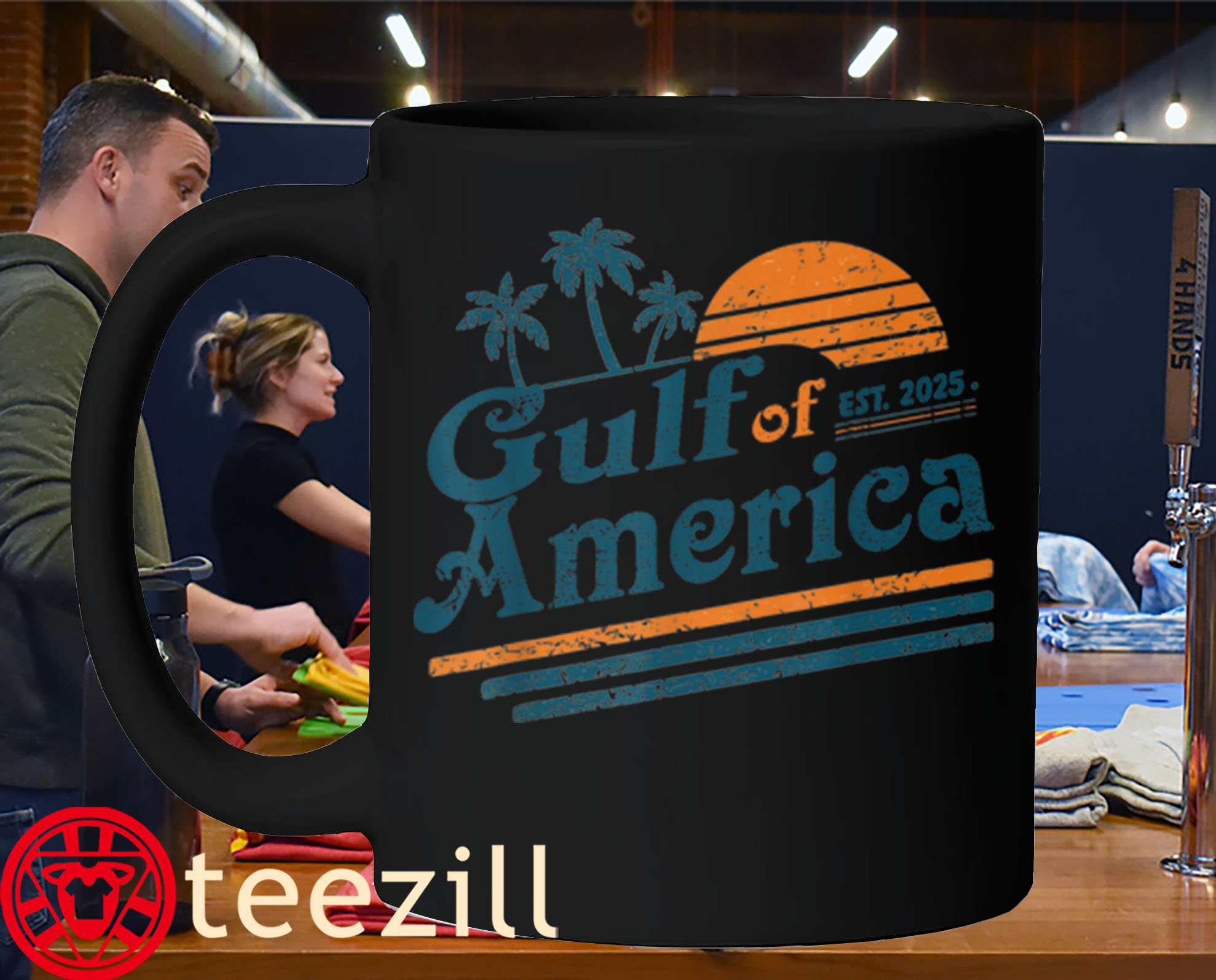 Retro Vintage Gulf Of US America 2025 American Flag Mexico Tee Shirt - Image 5