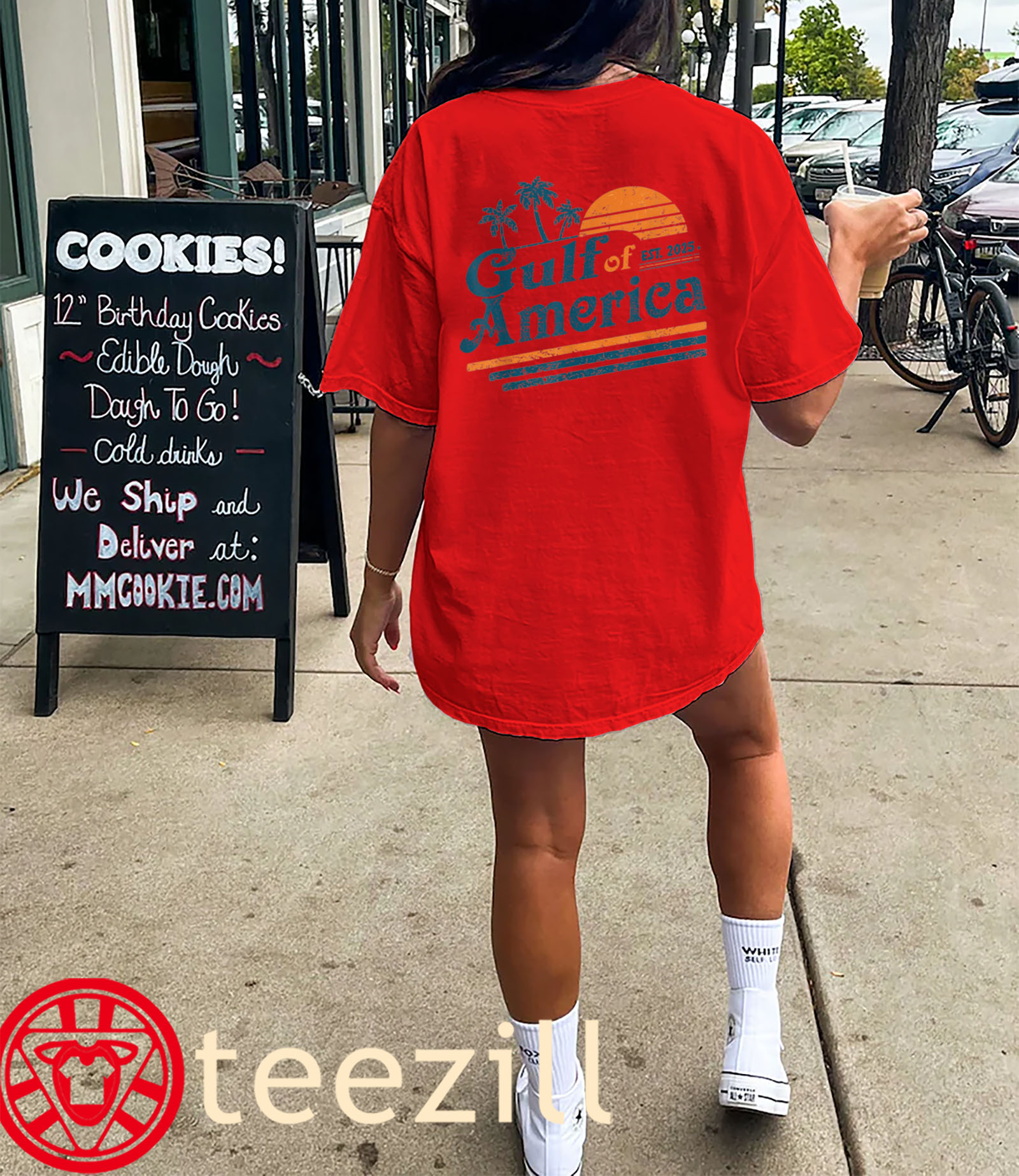 Retro Vintage Gulf Of US America 2025 American Flag Mexico Tee Shirt - Image 4