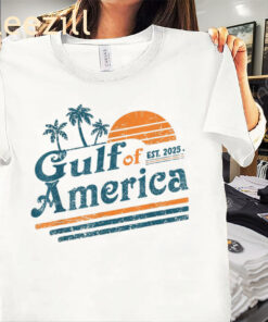 Retro Vintage Gulf Of US America 2025 American Flag Mexico Tee Shirt