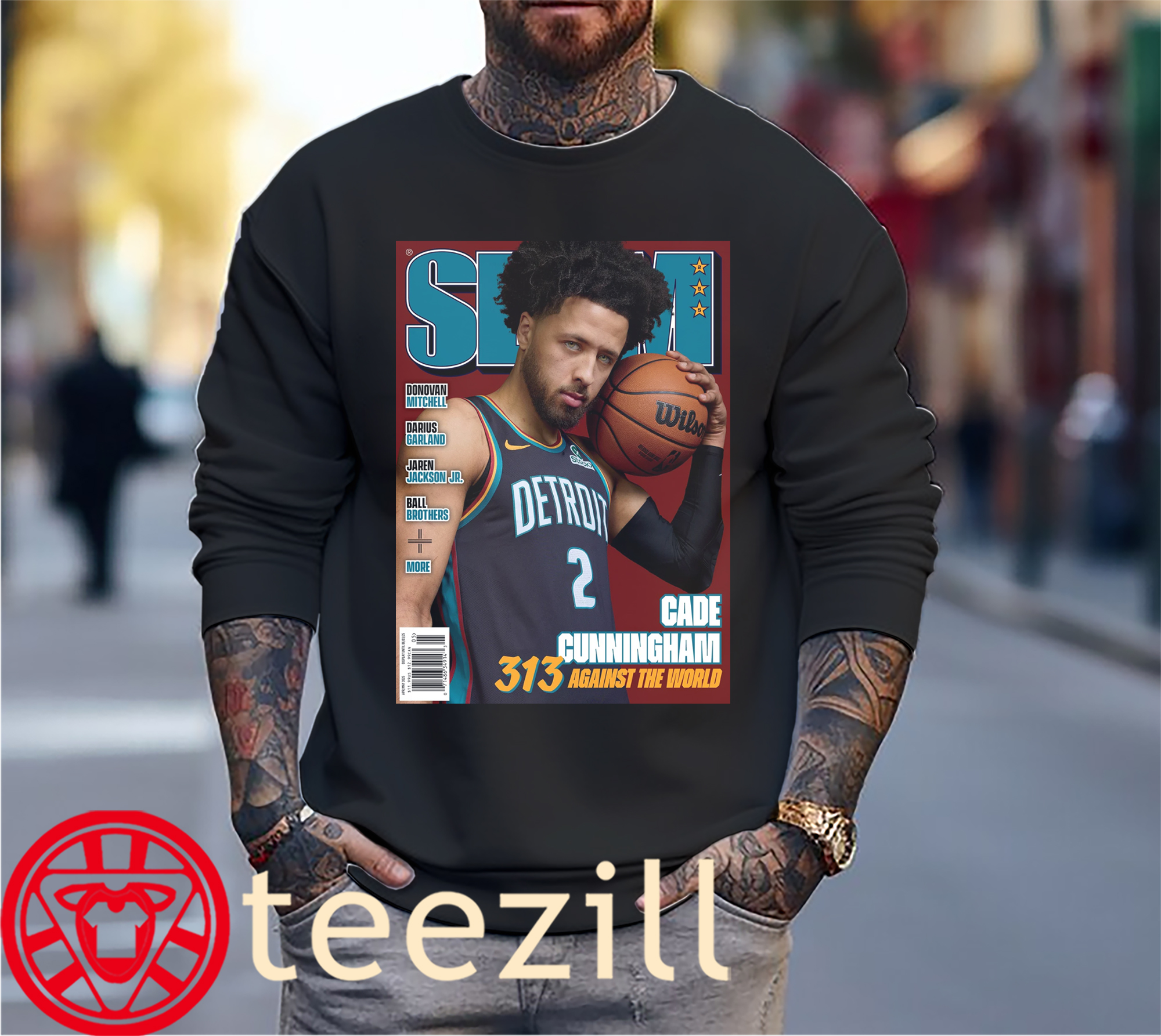 Cade Cunningham 313 Against The World Tee Shirt - Image 3