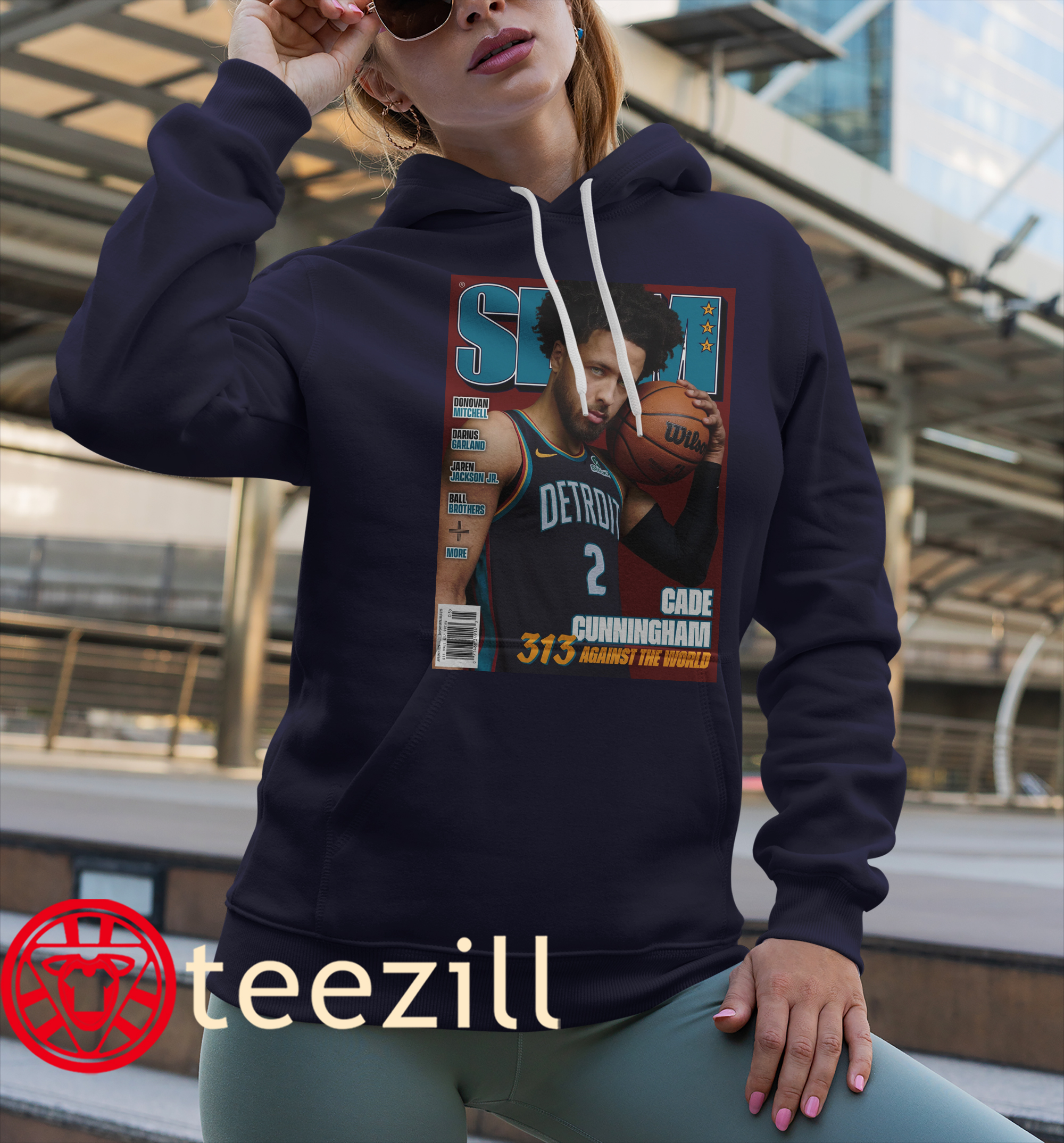 Cade Cunningham 313 Against The World Tee Shirt - Image 2