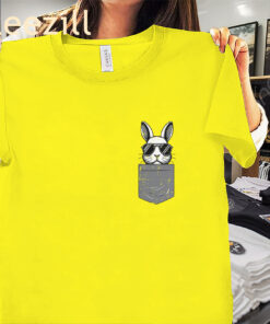 Pocket Easter Bunny Sunglasses Cool Rabbit Tee Shirt