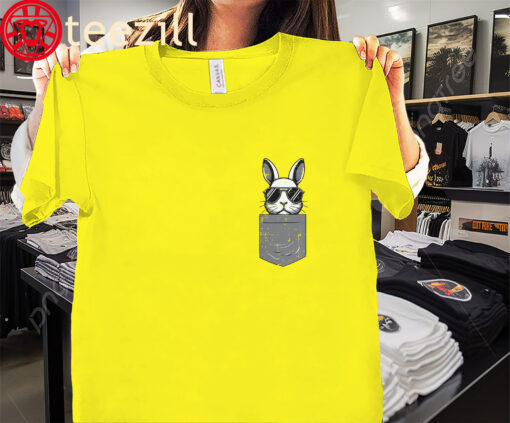 Pocket Easter Bunny Sunglasses Cool Rabbit Tee Shirt