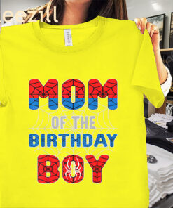 Spider Birthday Party Tee Mom of The Birthday Boy Shirt