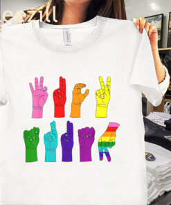 Subtle Anti-Trump ASL Sign Language LGBTQ+ Resist Protest Tee Shirt