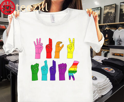 Subtle Anti-Trump ASL Sign Language LGBTQ+ Resist Protest Tee Shirt