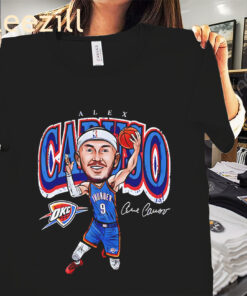 Alex Caruso OKC Thunder Cartoon NBA Signature Tshirt