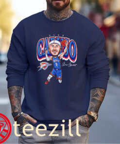 Alex Caruso OKC Thunder Cartoon NBA Signature Tshirt Men'