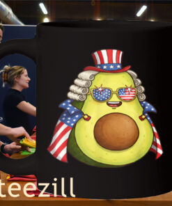 Cute Avocado American Flag Cape 4th Of July Mug