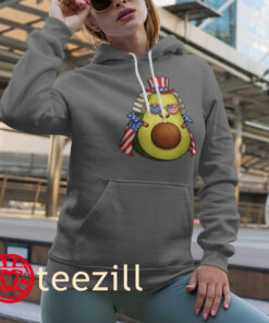 Cute Avocado American Flag Cape 4th Of July Shirt women