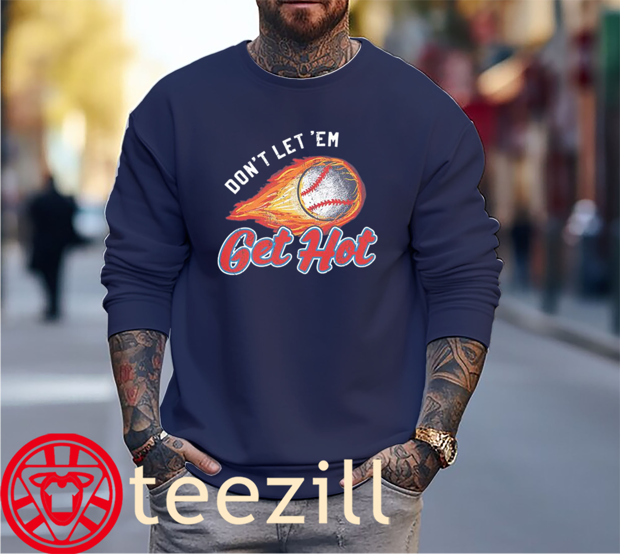 Don't Let Em MS Get Hot Tee Baseball Shirts