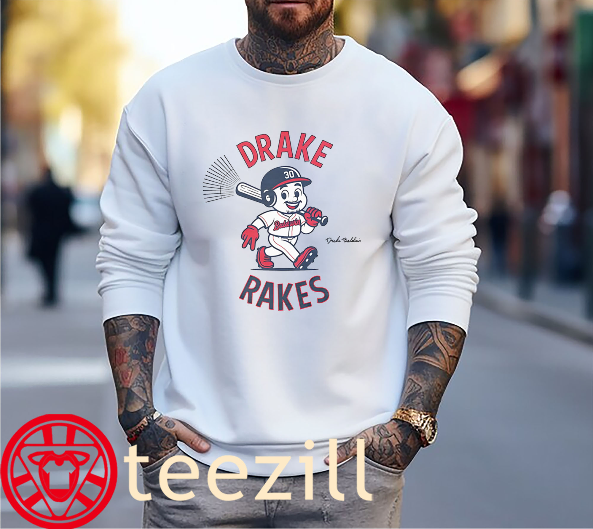 Drake Baldwin Drake Rakes Atlanta Braves Baseball Tees