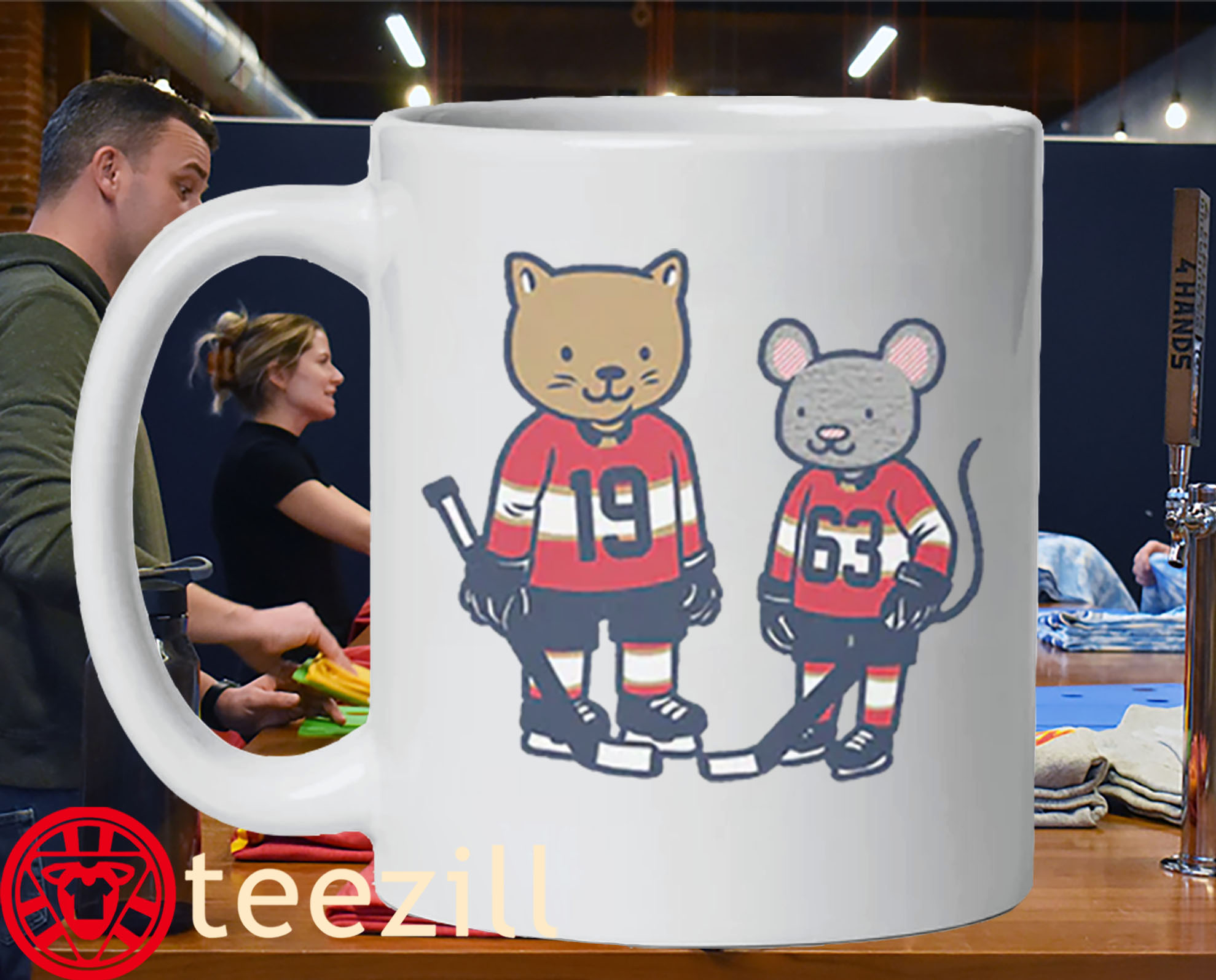 Matthew Tkachuk & Brad Marchand Cat and Rat Mug