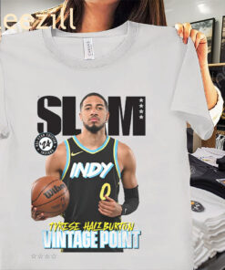 Posters Tyrese Haliburton Vintage Point Slam Cover Shirt
