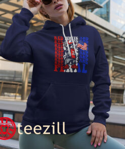 Red White and Feral Funny Raccoon 4th Of July Shirt