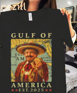 Retro Gulf Of USA America Mexico Map Funny Trump Taco Shirt