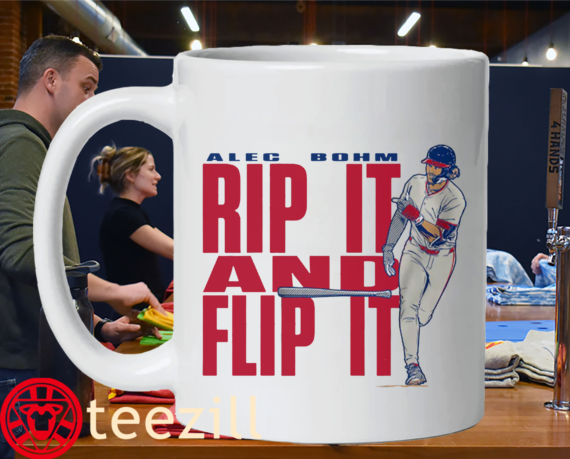 Alec Bohm Rip it and Flip It Philly Mug Philadelphia Baseball