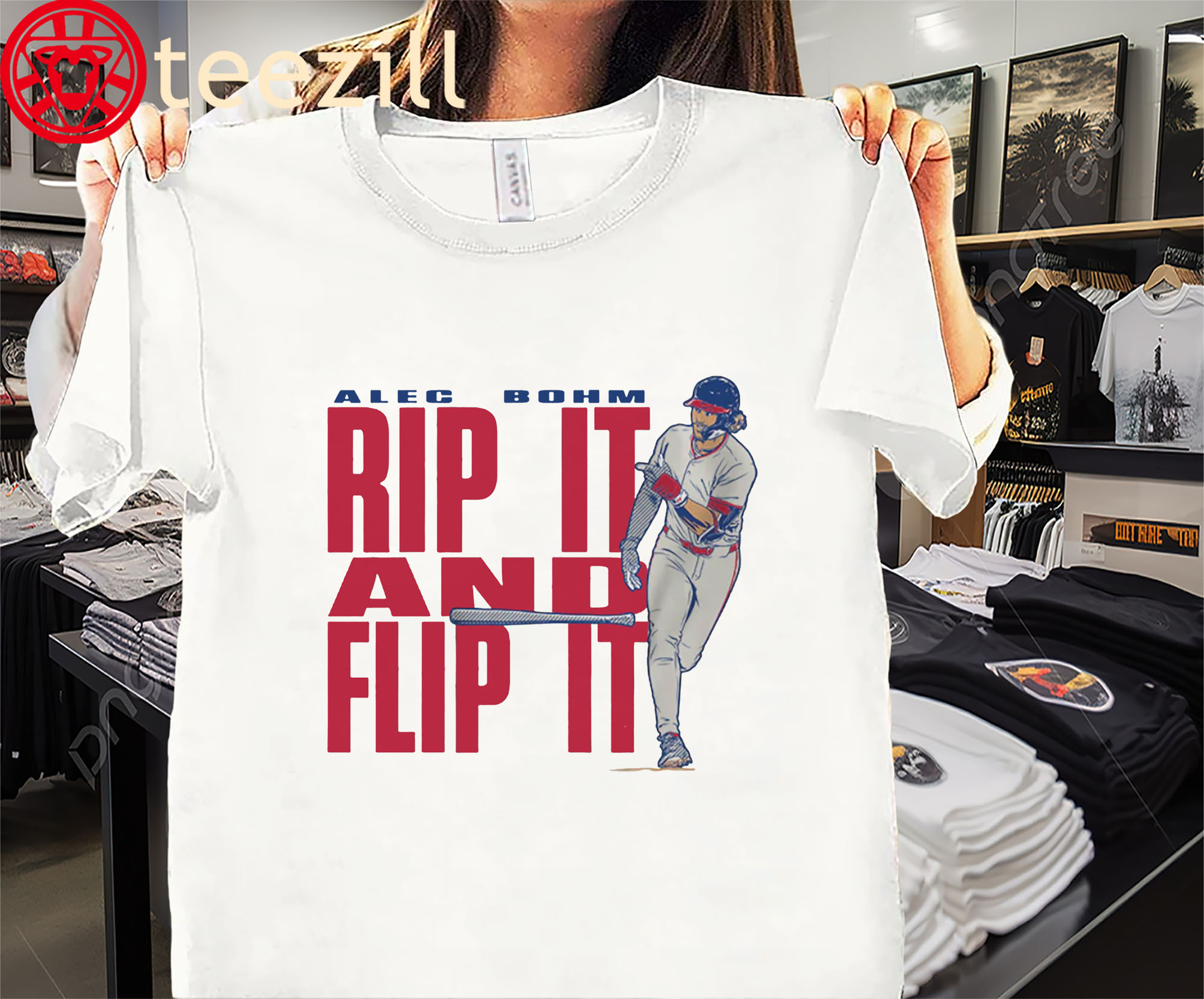 Alec Bohm Rip it and Flip It Philly Shirt Philadelphia Baseball
