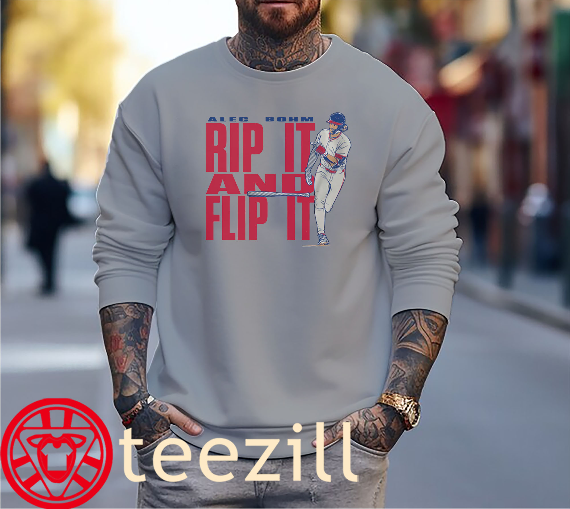 Alec Bohm Rip it and Flip It Philly TShirts Philadelphia Baseball
