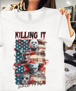 America Killin It Since 1776 - Horror Characters 4th Of July America Tshirt