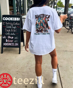 America Killing It Since 1776 Funny TeamT Horror Movie Fourth Of July TShirt