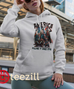 America Killing It Since 1776 Funny TeamT Horror Movie Fourth Of July TShirts