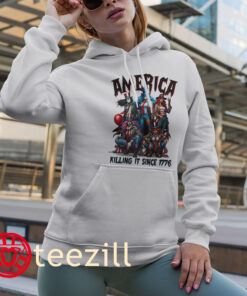 America Killing It Since 1776 Tee Horror Movie Fourth Of July TShirt