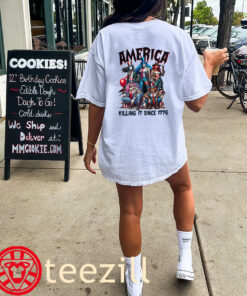 America Killing It Since 1776 Tee Horror Movie Fourth Of July TShirts