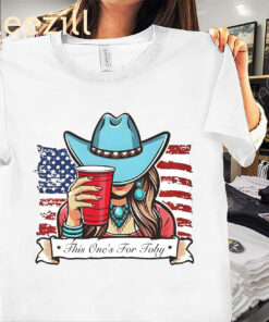 American Cow Girl This One's For Toby Independence Day Shirt