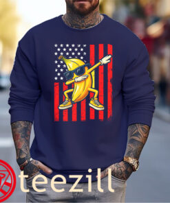 Bananas Dab Funny Banana American Flag Shirt Unisex