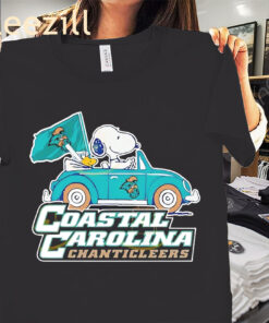 Coastal Carolina Chanticleers Snoopy And Woodstock Driving Car Premium Shirt