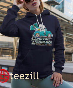 Coastal Carolina Chanticleers Snoopy And Woodstock Driving Car Premium Shirts