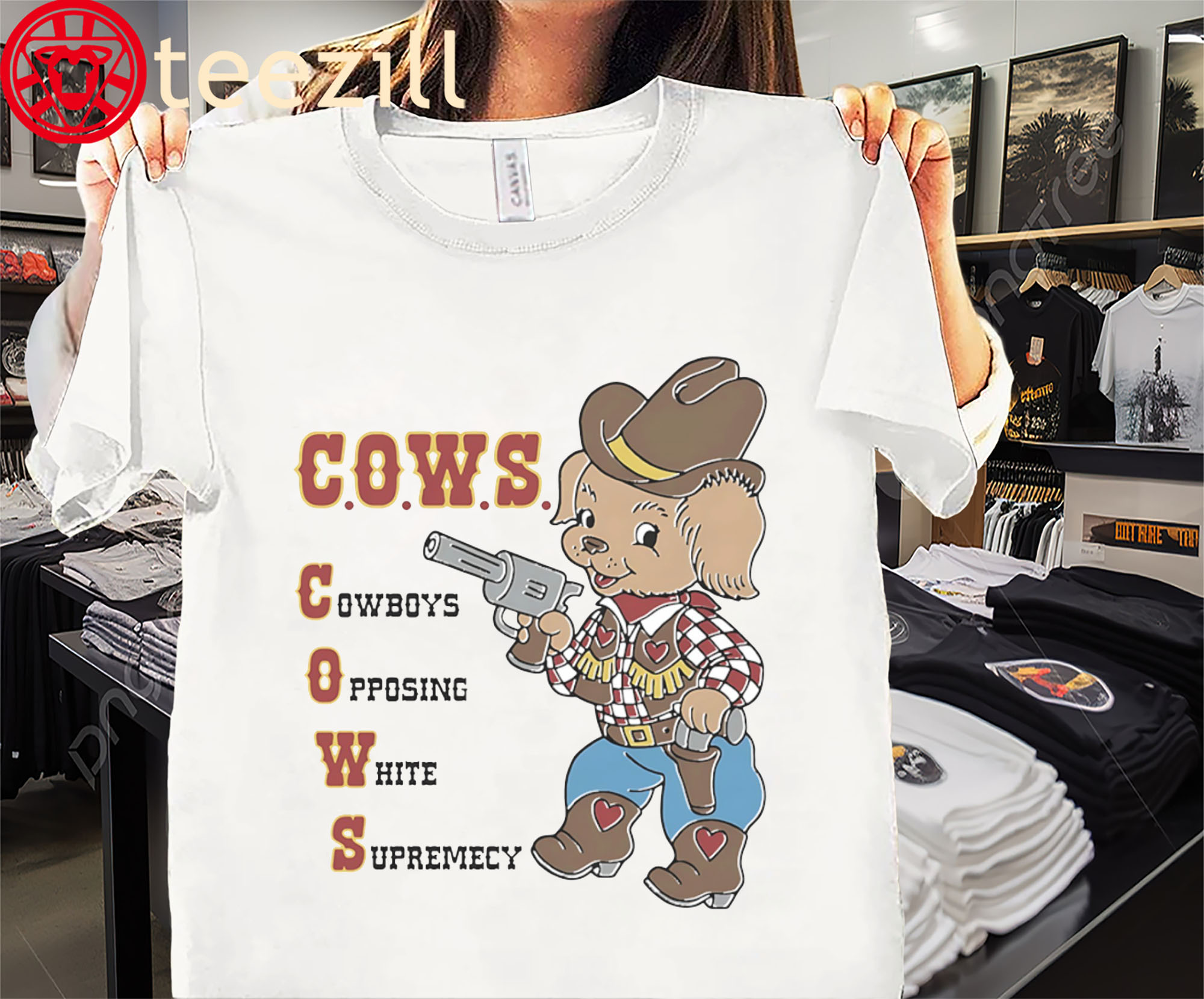 Cows Cowboys Opposing White Supremacy Premium Shirt