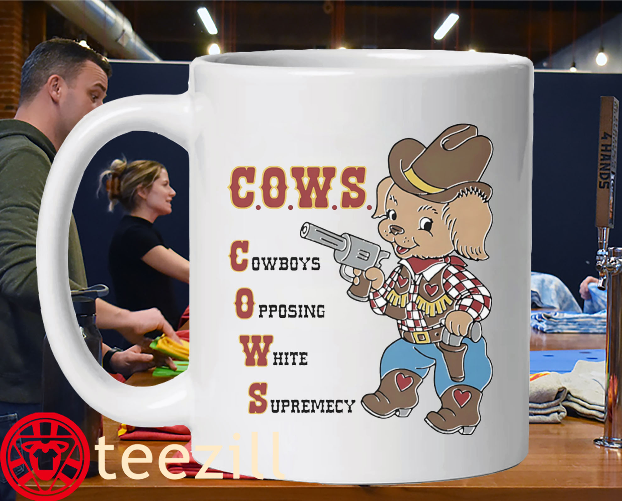 Cows Cowboys Opposing White Supremacy Premium mug