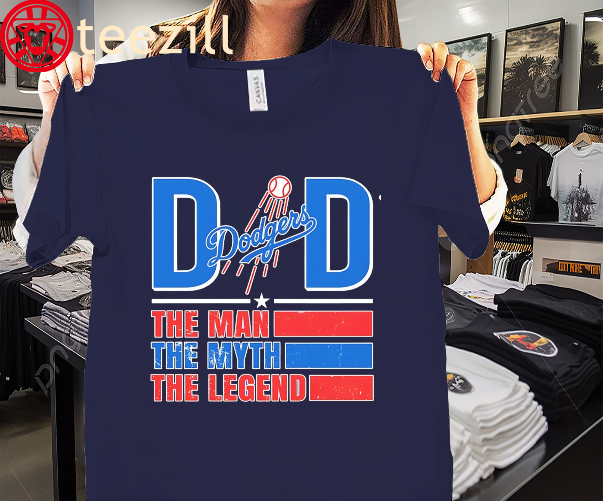 Dad The Man The Myth The Legend Shirt LA Dodgers Baseball