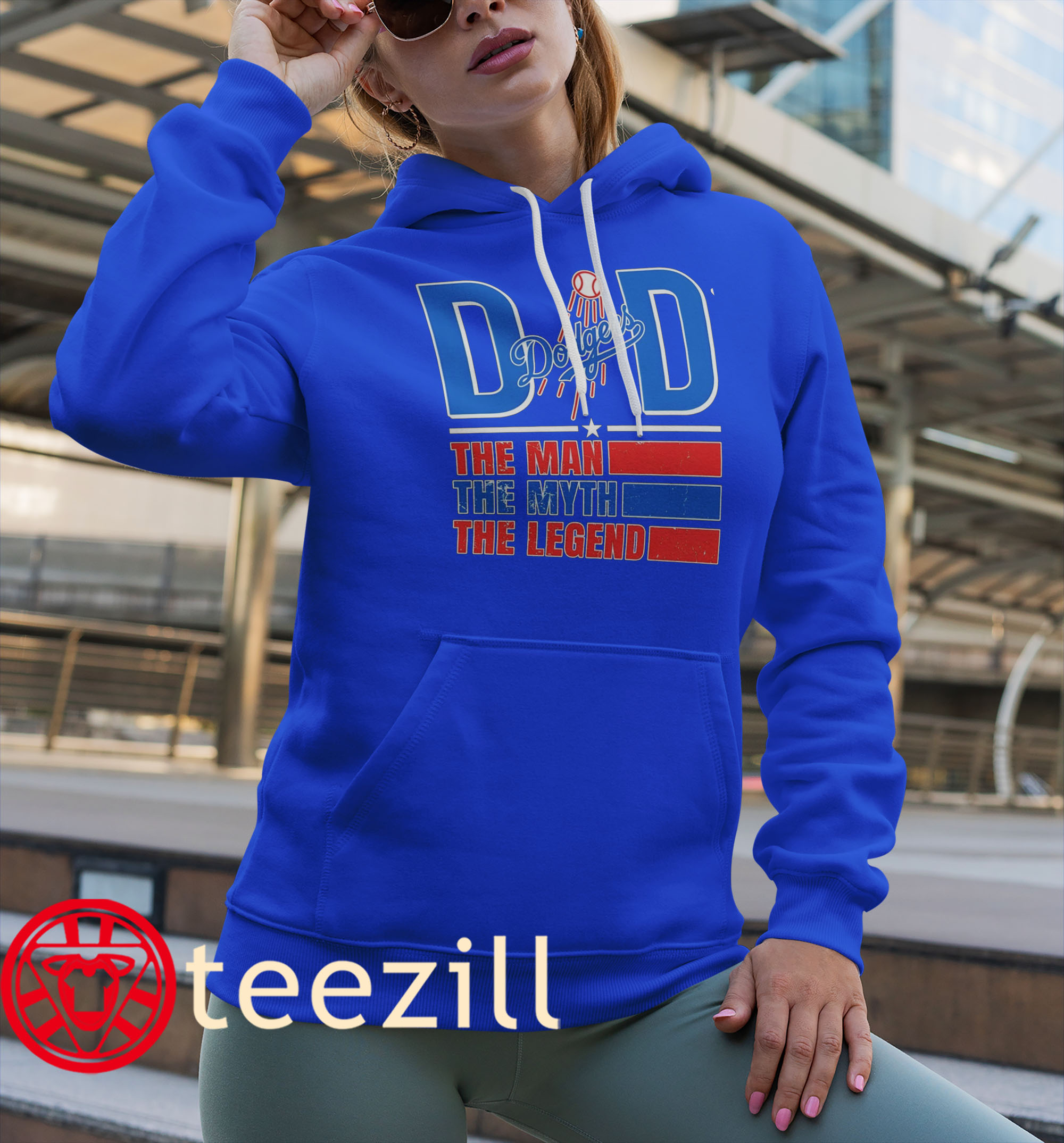 Dad The Man The Myth The Legend Shirt Los Angeles Dodgers Hoodies