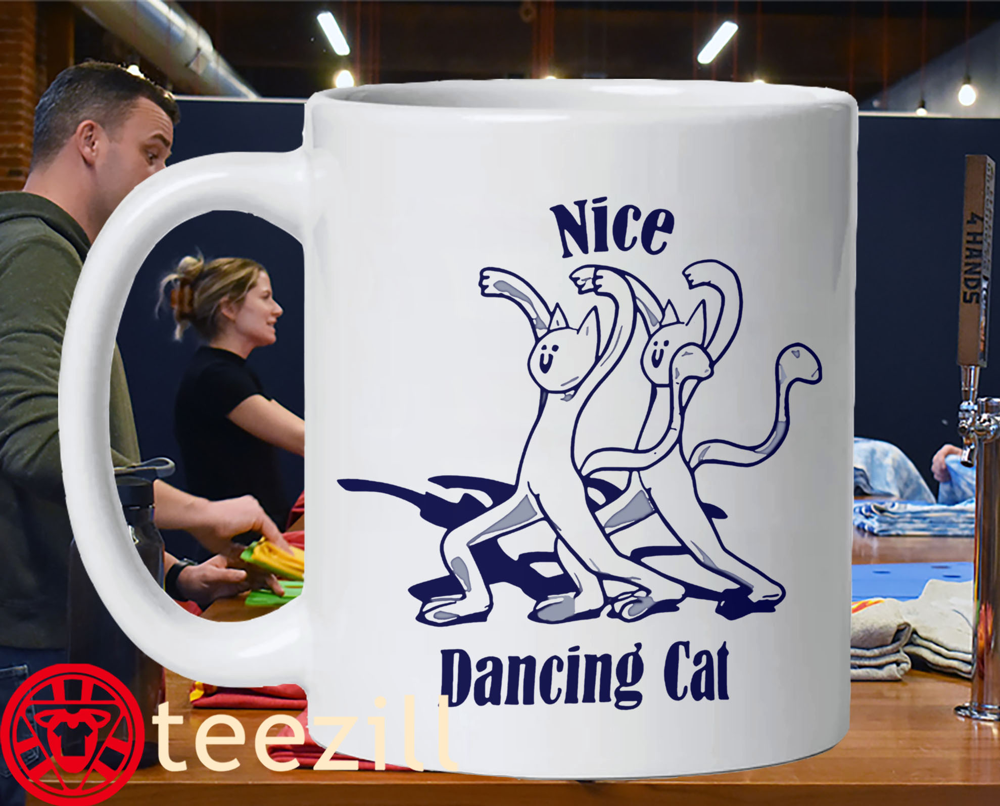 Dancing Cats Premium Two Cats Nice Mug